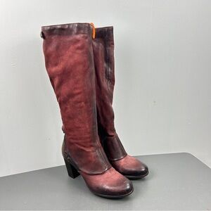 Women's Burgundy Heeled Boots